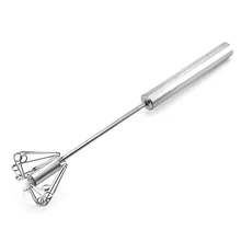 Напрямую от производителя продажи Нержавеющая сталь взбивалка для яиц полуавтоматический ручной вращающийся пуш-ап 12-дюймовый венчик для взбивания яиц-венчик для взбивания