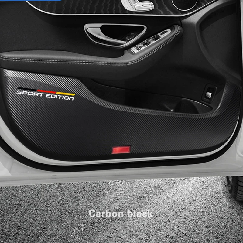 Наклейки против ударов двери автомобиля ультратонкая кожаная ПВХ защитная