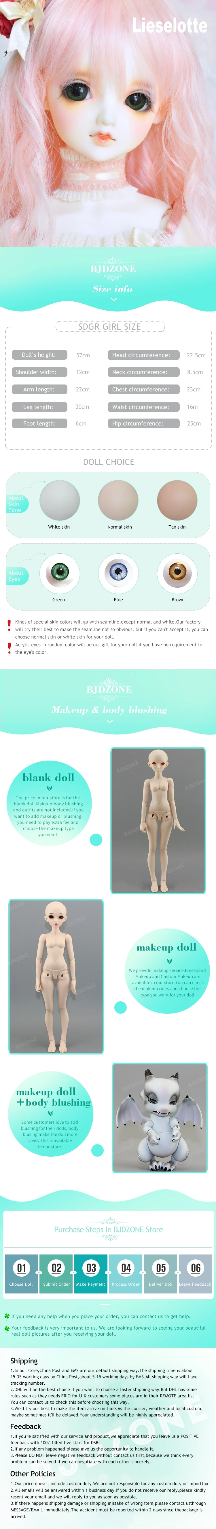 BJD кукла Lieselotte красивая девушка 1/3 Размер BJDZONE высокое качество смолы игрушки подарок на день рождения Рождественский подарок