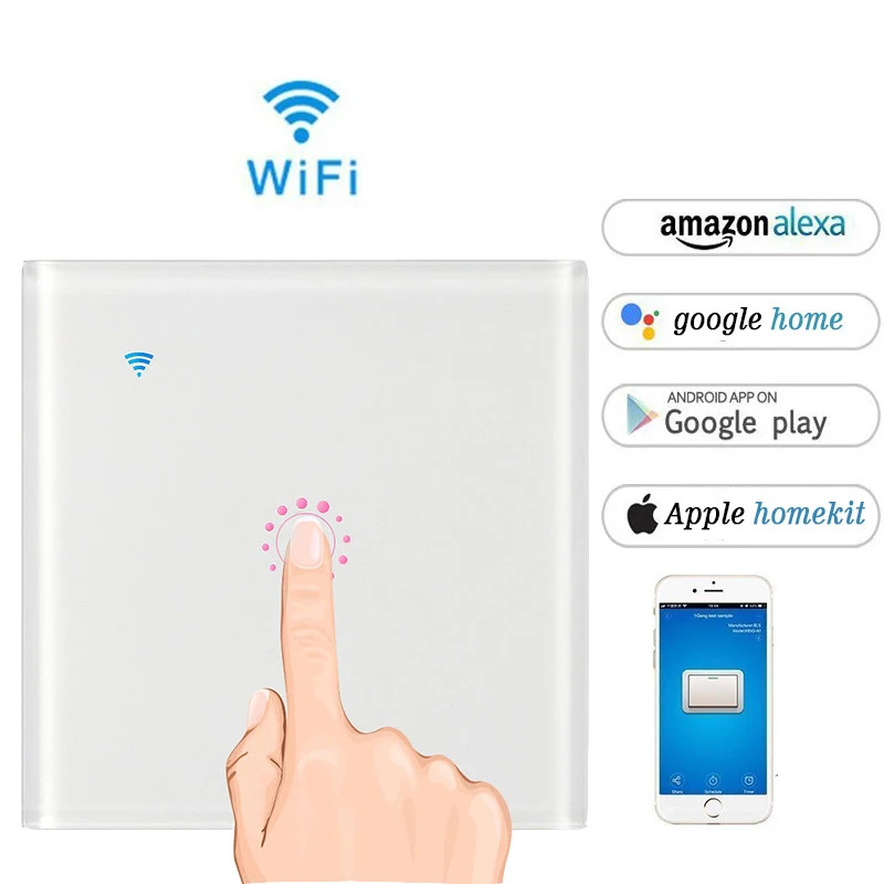 Сенсорный выключатель eWeLink стандарта ЕС/США умный настенный с Wi-Fi панель из