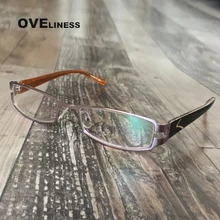 Очки для близорукости блестящая розовая оптическая титановая оправа для очков очки по рецепту оправа для очков металлические очки оправа для женщин