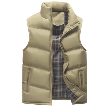 

Fashion Men's Vest Winter Men Brand Vest Male Fashion Cotton-Padded down waistcoat men Jacket and Coat Warm Vest