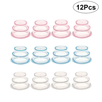 

12PCS European Style Wedding Candy Box Sweet Box Cake Wrapping Box Transparent Round Candy Box Plastic Candy Storage Box Banquet