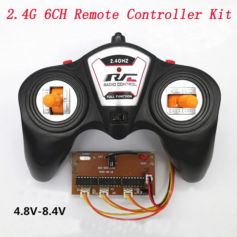 DIY сборная игрушечная Автомобильная радиоуправляемая система 6CH 2,4G пульт дистанционного управления RC 3V передатчик 3,6-8,4 V плата приемника Расстояние 100 м