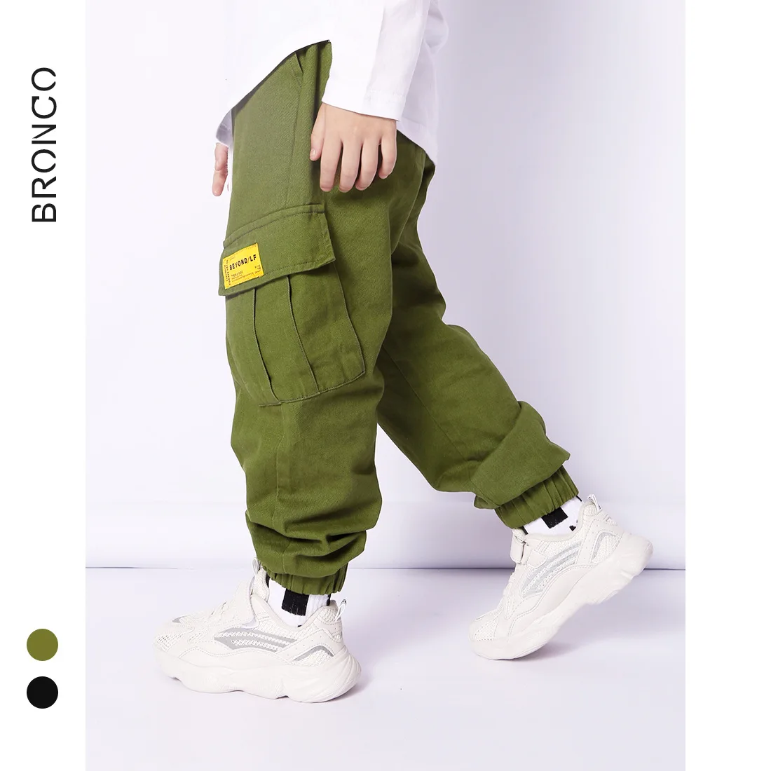 

BC BOY'S Pants Spring And Autumn CHILDREN'S Pants INS Hong Kong Style Beam Leg Bib Overall Lace-up Big Boy Men And Women Long Jo