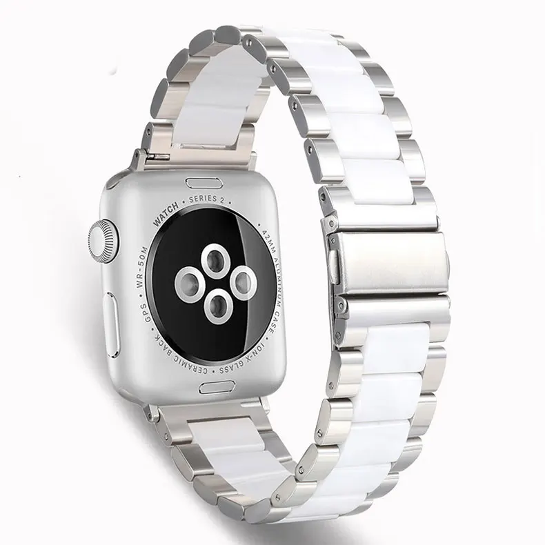 Нержавеющая сталь Керамика ремешок для apple watch band 44 мм 40 мм, 42 мм, 38 мм, версия наручных часов iwatch, ремешок apple watch в едином положении во время занятий легкой атлетикой, 5/4/3/2/1