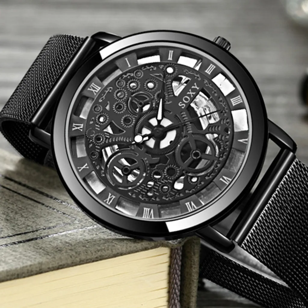 Модные часы SOXY серебристые и золотые Роскошные полые стальные для мужчин женщин