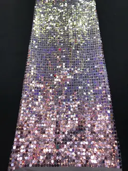 

2020 New Embroidery African Mesh Lace Fabrics Sequins Lace Fabrics Flower Pattern Sequence Laces Fabric for Nigerian Net Lace