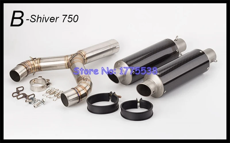 Motorcycle for Aprilia SHIVER 750 2008-2016 Exhaust System Dual Link Pipe Carbon Motorbike Muffler Escape for Aprilia Motorcycle - Image 3