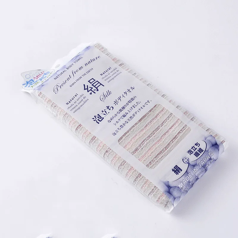 

Japan Rubbing Washcloth Bath Brush for Back Towels Exfoliating Scrub Shower Sponge for Body Cotton Silk Back Rub Bath Brush