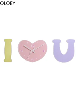 

Lovely Wood 3d Wall Clock Modern Creative Silent Bedroom Home I Love You Living Room Wall Clock Modern Design Best Selling 2020