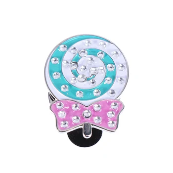 

1pc Golf Hat Clip Golf Marker Ball Aiming Marker Rhinestone Creative Alloy Golf Cap Clip Marker Golf Training Accessories