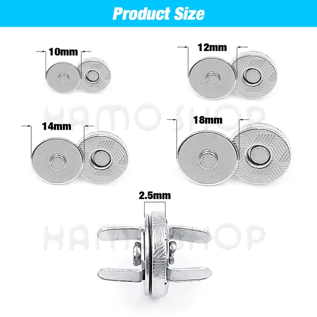 10 Pcs/Pack 10-18mm Thin Magnetic Buttons Bags Magnet