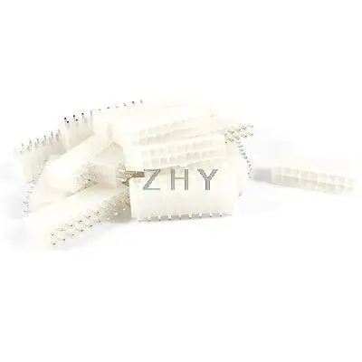 

20 Pcs Double Row 20 Pins Flat Header Socket Connector White
