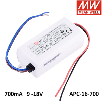 

10pcs 5pcs Taiwan MEAN WELL LED constant current power Supply APC-16-700 16W 9- 24V 700mA Meanwell LED Driver
