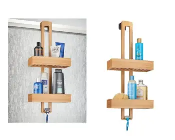 

Shower Supplies Organizer Bamboo Model Bathroom Shelf