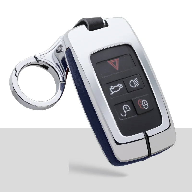 Silver Blue Высокое качество кожаный автомобильный брелок& металлический Футляр для ключей брелок для Land Rover Range Rover Discovery 5 Спортивные - Название цвета: Silver Blue