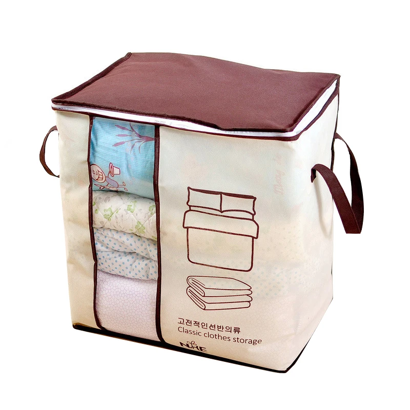 Складной портативный большой размер для дома экономит пространство Одежда Органайзер сумка для подушки одеяло постельные принадлежности Нетканая одежда стеганая сумка для хранения