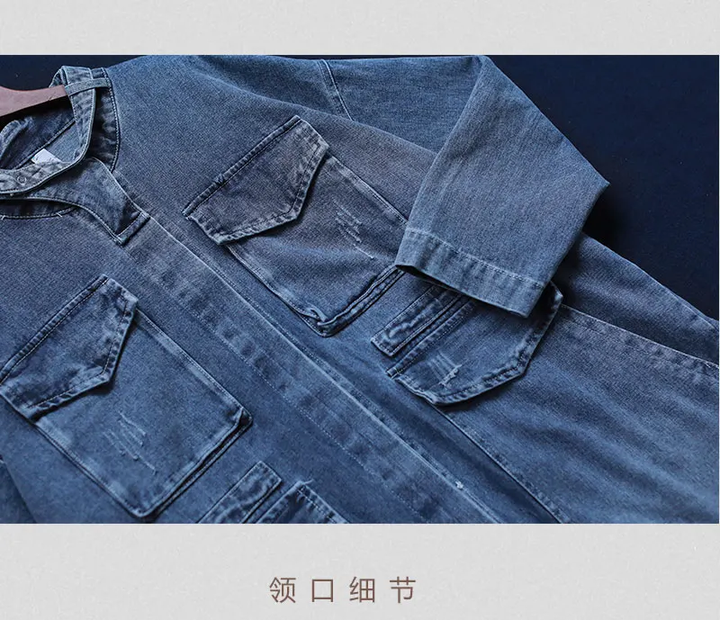 Cheap Oversize Casual Cowboy Trench Coat for Women Loose Outwear Long Denim Jean Coat Single-breasted Pocket Female Clothes