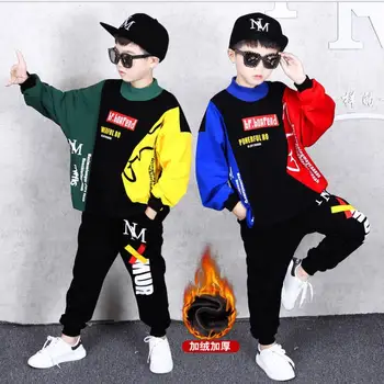 

2019 Winter Kids Warm Clothes Boys 3 4 6 8 9 10 11 12 14 Years Boys Clothing Set Sports Suits Boys Fleece Sweatshirts And Pants
