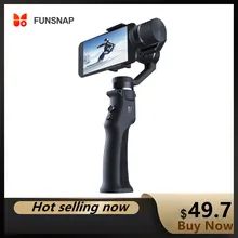 Funsnap 3-axis estabilizador 3 combo handheld smartphone cardan estabilizador para iphone gopro 7 6 5 sjcam eken yi ação câmera zoom