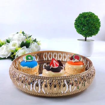 

Golden high grade electroplate mirror cake stand metal wedding cake rack cake tray Cake decoration display bracket