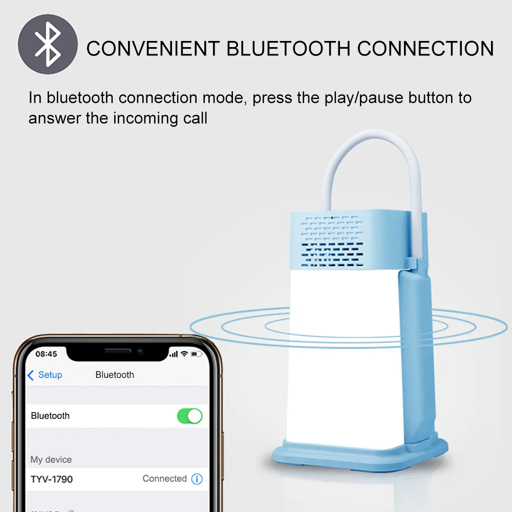 2 в 1, теплый светильник, настольная лампа с Bluetooth динамиком, светодиодный, настольная лампа, ночник, Регулируемая яркость, MP3-плеер для улицы