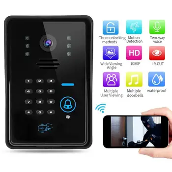 

door bell Intelligent Intercom Doorbell Wireless Video Door Phone with Electric Control Lock 110-240V doorbell