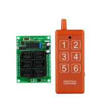 Universal 433mhz dc 12v 6 canais rf rádio sem fio interruptor de controle remoto sistema receptor transmissor com interface usb