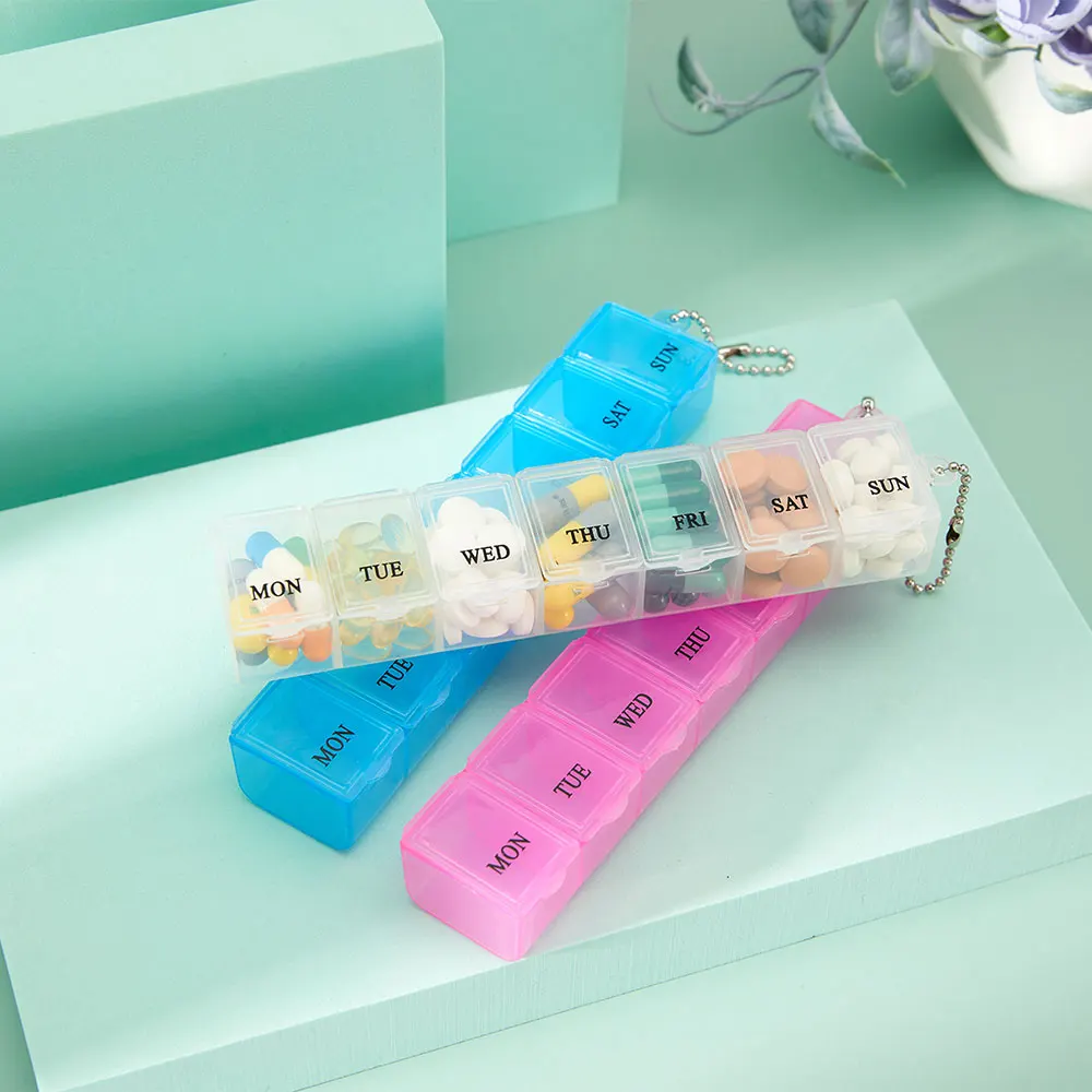 Medicine Pill Box 7 Days Weekly Pillbox Case Plastic Square Pills Box