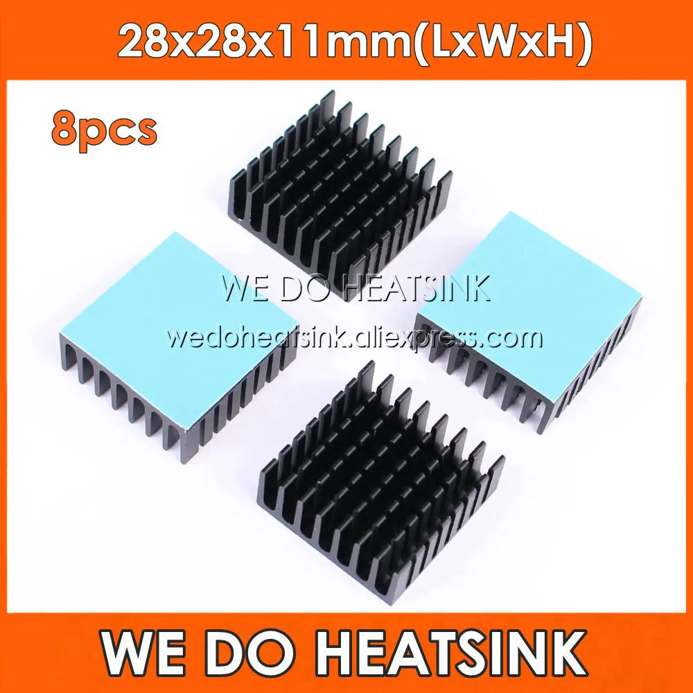 WE DO HEATSINK 8pcs 28x28x11mm Thermal Pad Radiator Heat Sinks Cooler