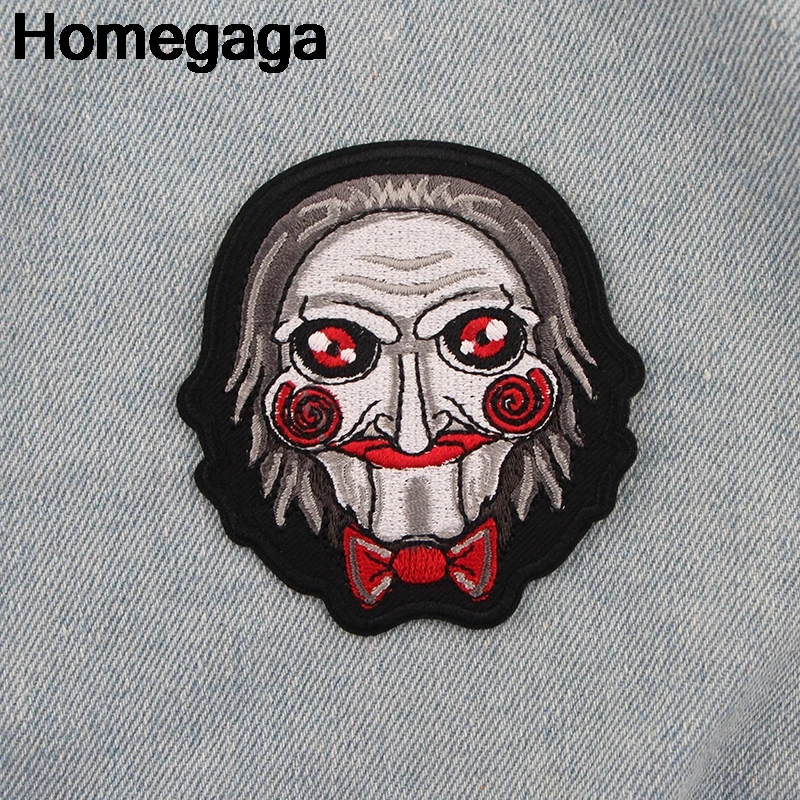 Homegaga Billy The Puppet horror мультфильм железные нашивки Одежда diy эмблемы с вышивкой аппликация Patchworks наклейки D2272