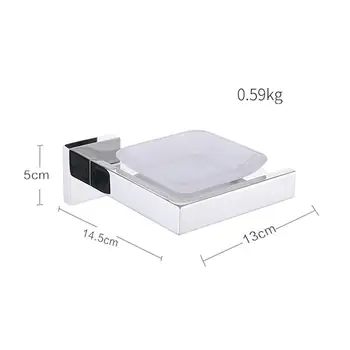 

Bright Polishing Soap Dish Rust-Proof Stainless Steel Square Soap Holder