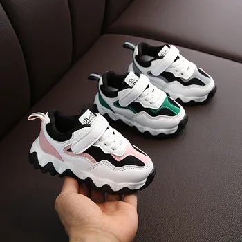 

2020 Spring New Childrens Sports Shoes Girls Non-slip Wave Bottom Fashion Boys Travel Shoes Little Children's Shoes Mesh C12272