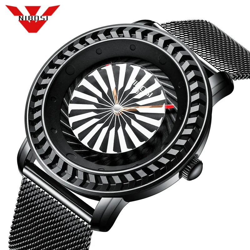 Часы наручные NIBOSI Мужские кварцевые брендовые Роскошные водонепроницаемые