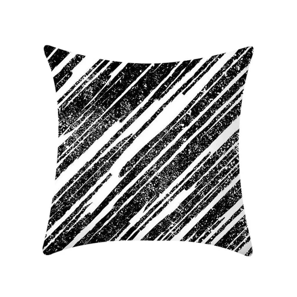 45 см* 45 см Черный и белый геометрический декоративная подушка чехол s полиэстер Подушка Чехол рисунок, рисунок в полоску, геометрический рисунок, рисунок с Подушка Чехол L0724 - Цвет: C