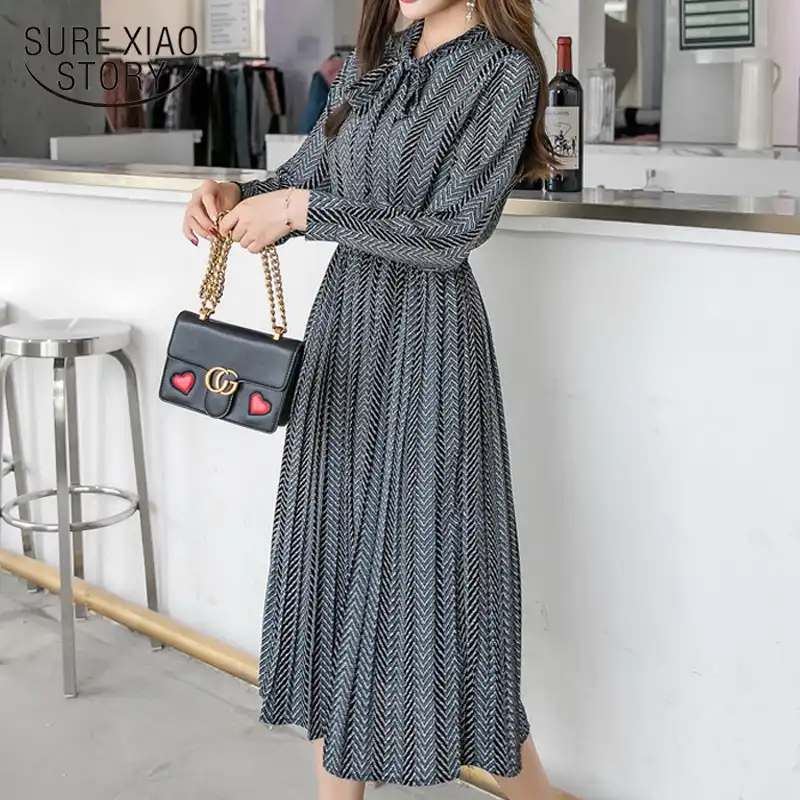 chiffon dress korean style