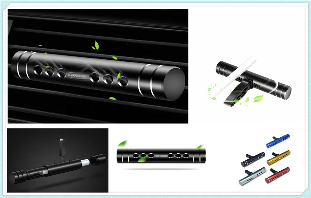 Aluminum alloy high quality solid car aromatherapy stick perfume outlet perfume clip for