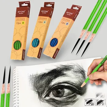 6 sztuk profesjonalne szkicowanie ołówek węglowy N-2801 rysunek długopis karbonowy miękkie średnie twarde materiały malarskie Manga tanie i dobre opinie LOOSE Drewna