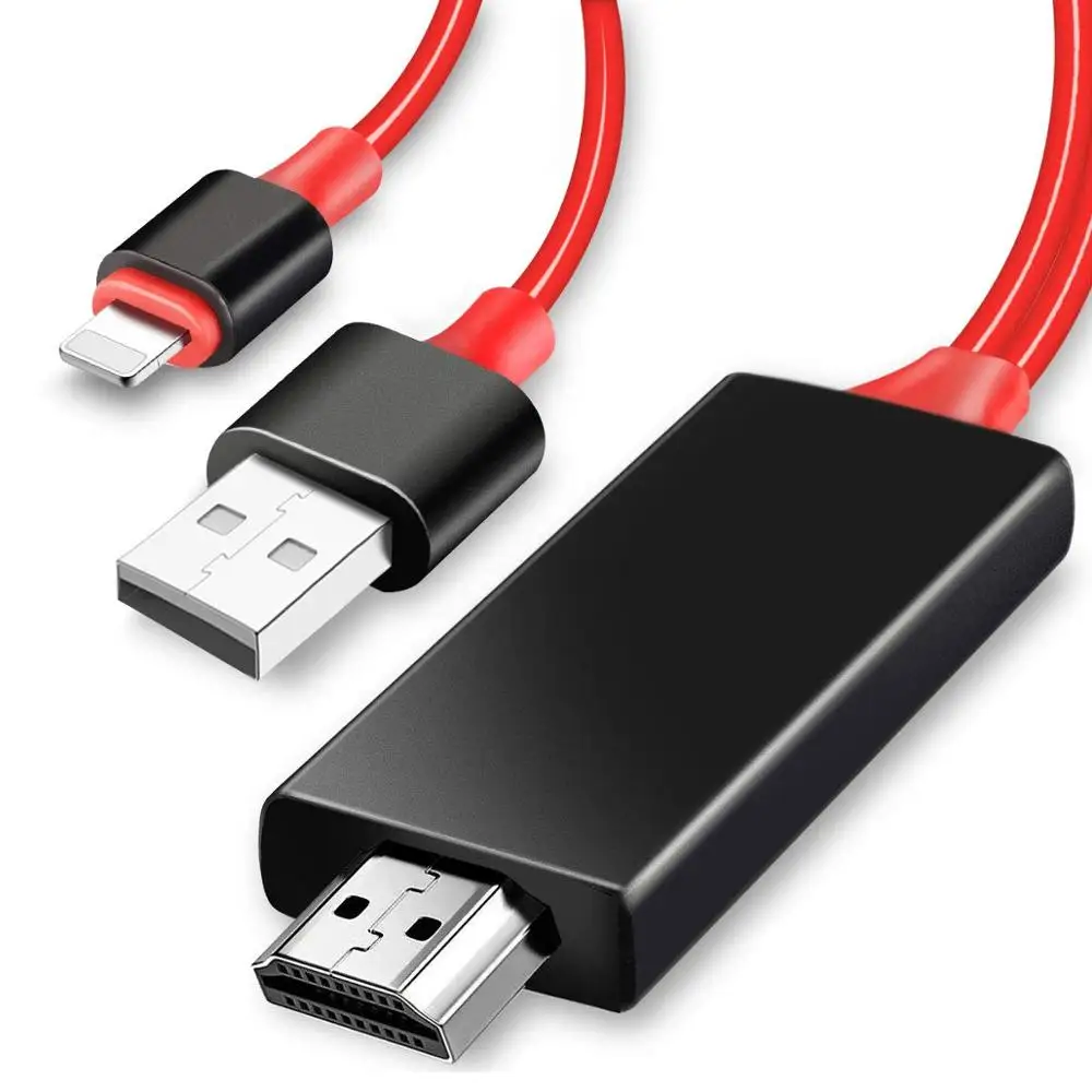 USB hdtv box для lightning HDMI кабель iphone X/XS/8 plus/7/6s/6/5s конвертер ipod ipad ТВ видеопроектор