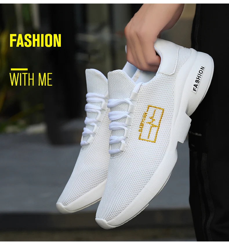 Damyuan new lace up comfortable stretch mesh men's shoes outdoor jogging, walking, ventilating and high quality sneakers