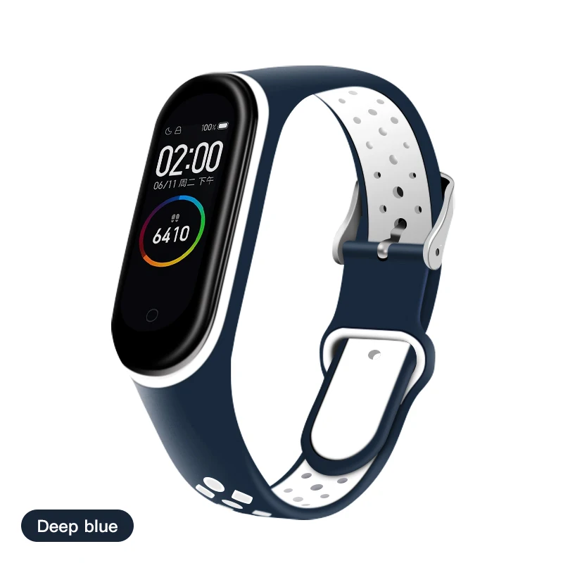 iONCT Soft Silicone strap For Xiaomi mi band 4 strap watch wrist bracelet Sport correa Mi band 3 Strap Miband Smart accessories - Color: Midnight Blue