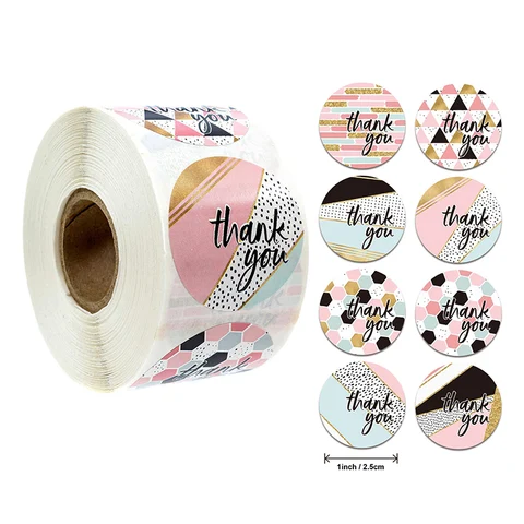 Thank You Stickers Seal Labels Scrapbook Handmade Sticker Wedding Party Christmas Gift Bag Decorations