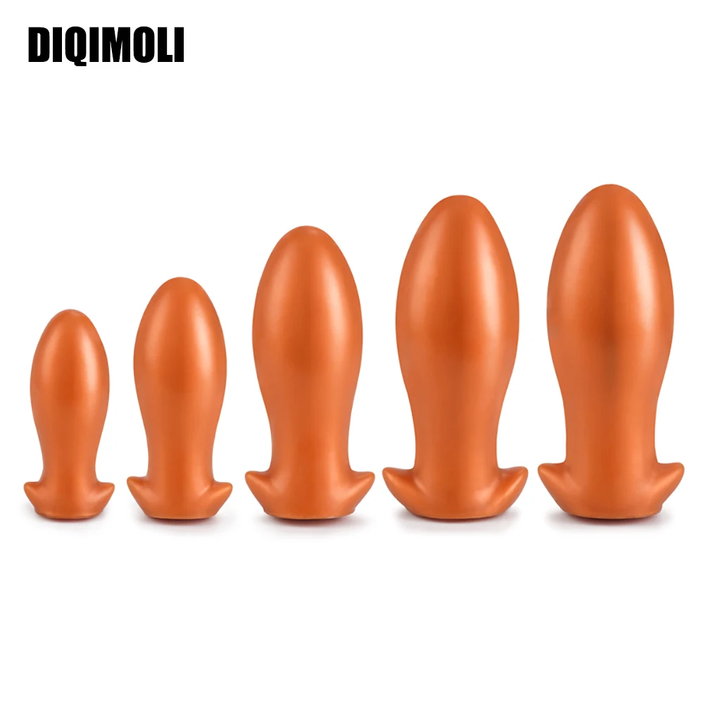 Dildo a forma di uovo liquido oversize in silicone Plug anale per uomini e donne Stimolo per massaggio con dilatatore anale morbido e grande_voghion.com
