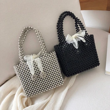 

Fashion Beaded Women's Handbags Luxury Handmade Beaded Small Tote Bags for Ladies Party Elegant Evening Clutch Bags Purses