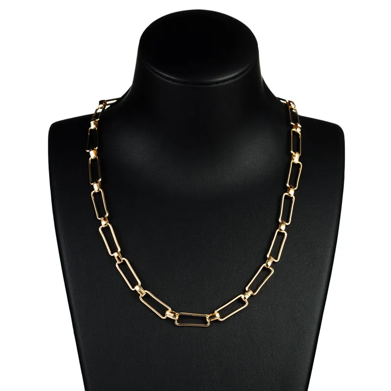 Pauli Manfi модное Европейское ожерелье преувеличенное простое квадратное металлическое ожерелье Женская индивидуальность популярное колье