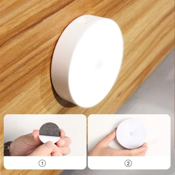 

Kitchen Stairs Lighting LED Puck Lights LED Light Pir Motion Sensor Night Lamp Warm White Under Cabinet Closet Wardrobe Bedroom
