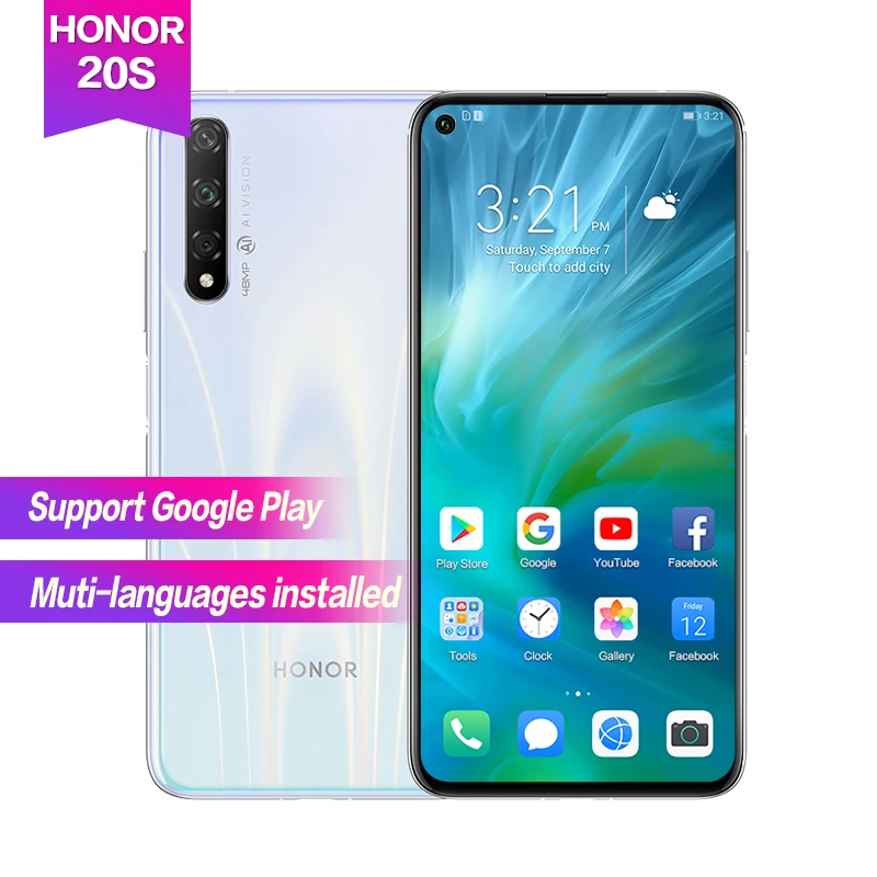 

Honor 20s 6.26"Full Screen 6x zoom Smart Phone 6GB 8GB 128GB Support Google Global ROM 2340x1080P 48MP 32MP Rear 3 cameras