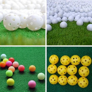 

22Pcs Practice Golf Balls Whiffle Airflow Hollow Golf Training Balls Outdoor Indoor Putting Green Target Backyard Swing Games M