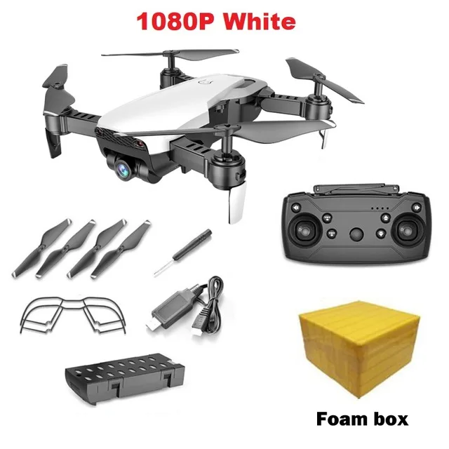 KEELEAD M69G FPV RC Дрон 4K 1080P WiFi HD Двойная камера s Дрон складной мини Дрон жесты фото Квадрокоптер с камерой VS F11 Pro - Цвет: 1080P White 1B FB